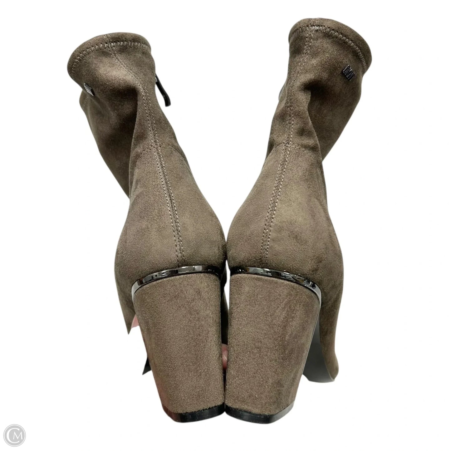 Boots Ankle Heels By Dkny In Grey, Size: 9