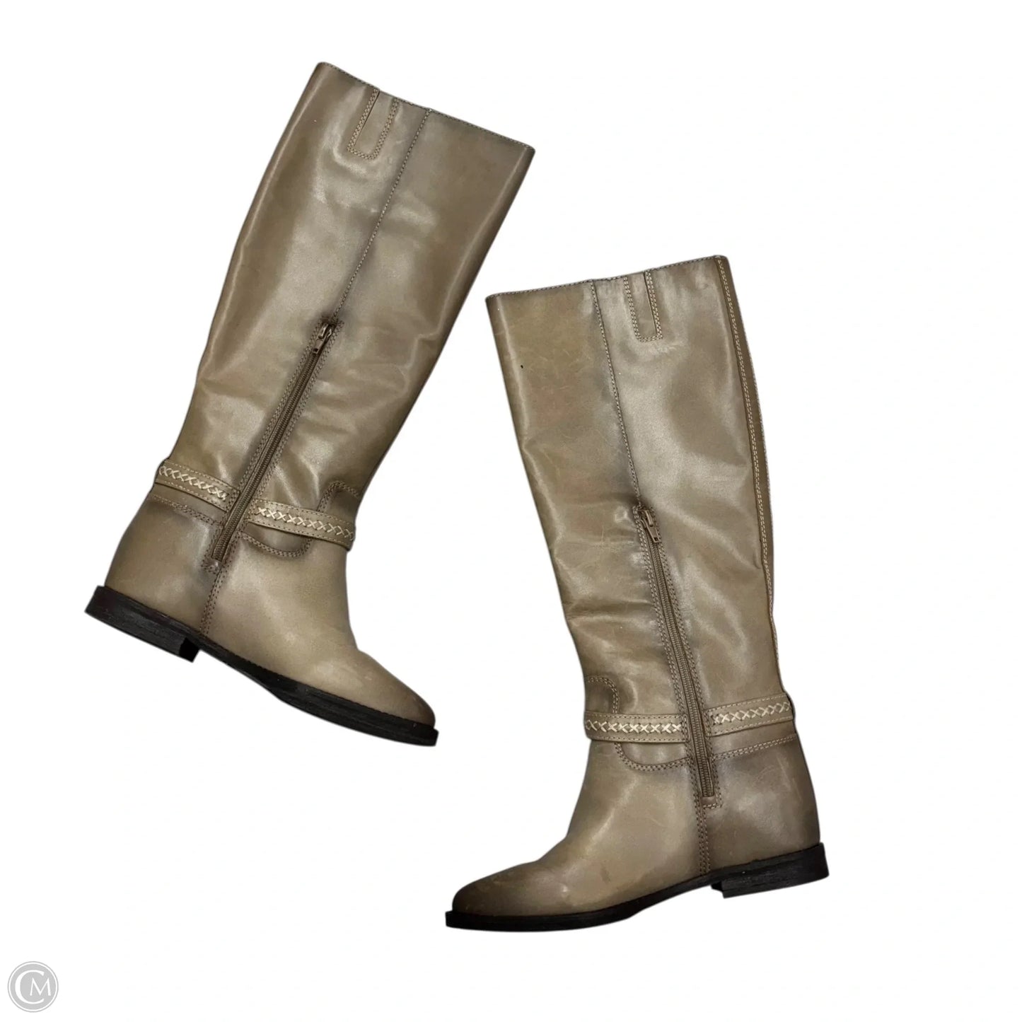 Boots Mid-calf Flats By Lucky Brand In Taupe, Size: 8