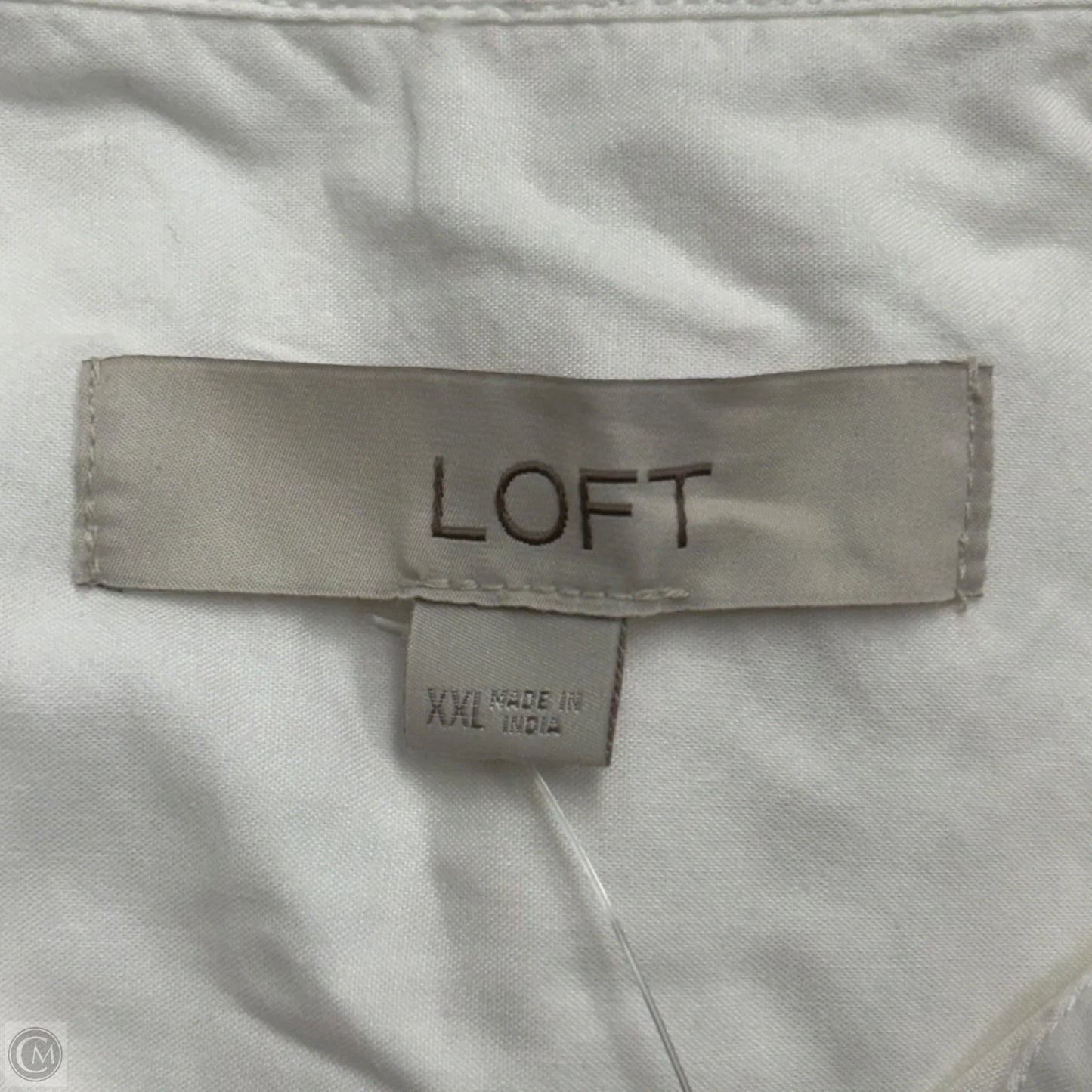 Top Long Sleeve By Loft In White, Size: Xxl