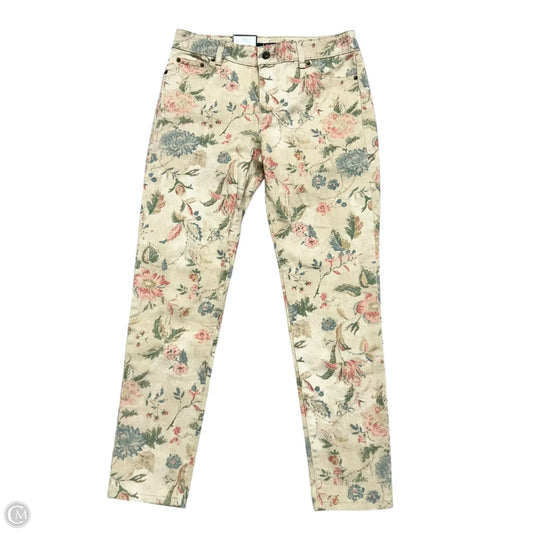 Jeans Skinny By Lauren By Ralph Lauren In Floral Print, Size: 4