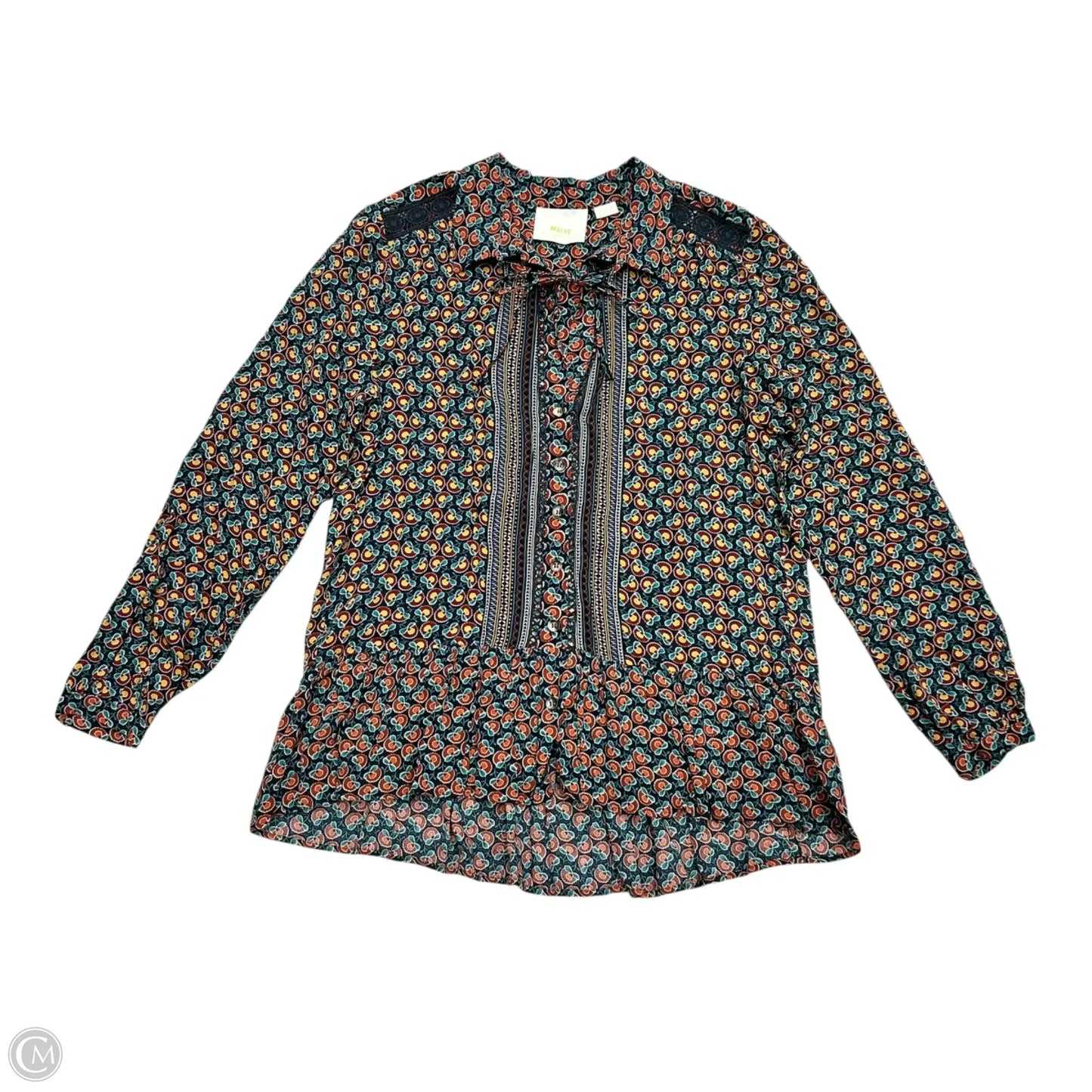 Tunic 3/4 Sleeve By Maeve In Blue & Orange, Size: Xs