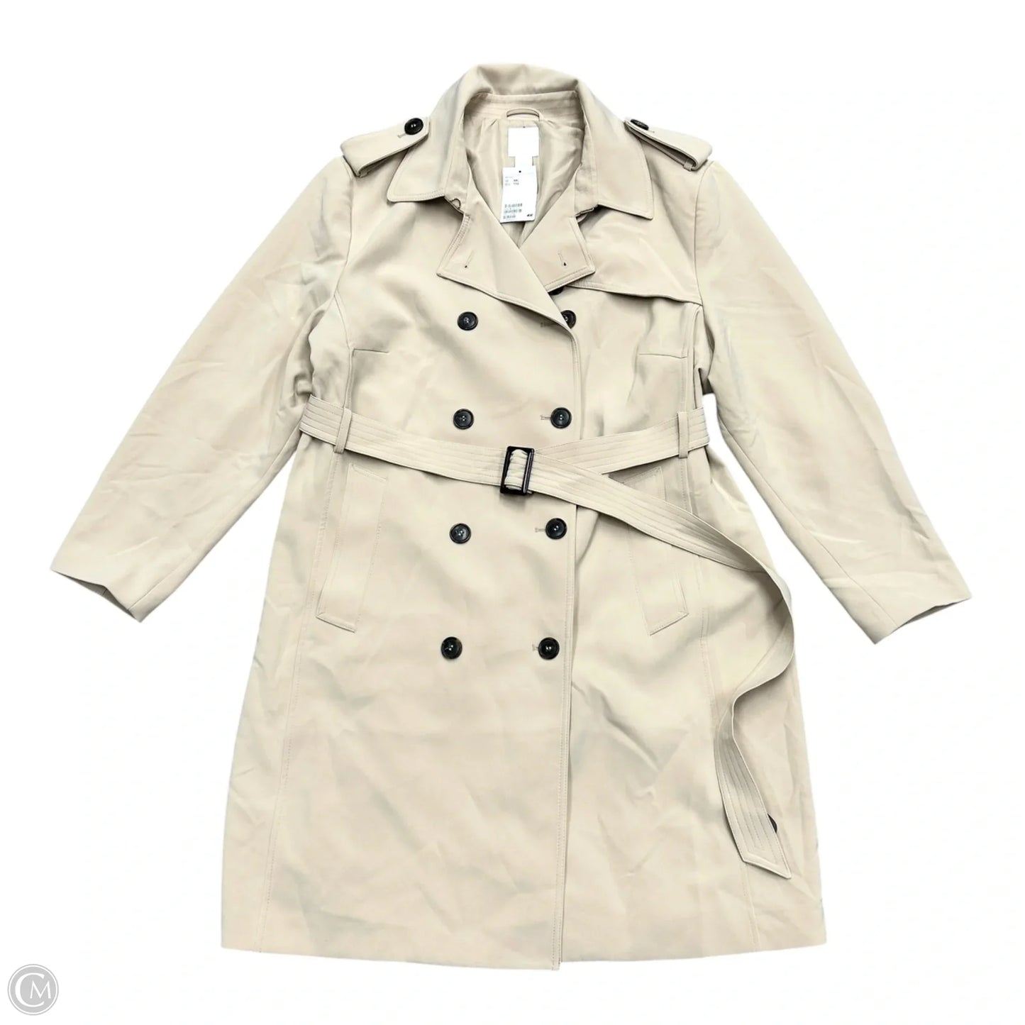 Coat Trench Coat By H&m In Cream, Size: Xxl