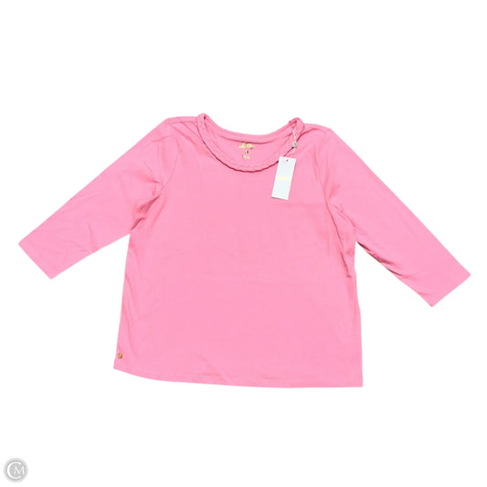 Top 3/4 Sleeve Designer By Lilly Pulitzer In Pink, Size: L