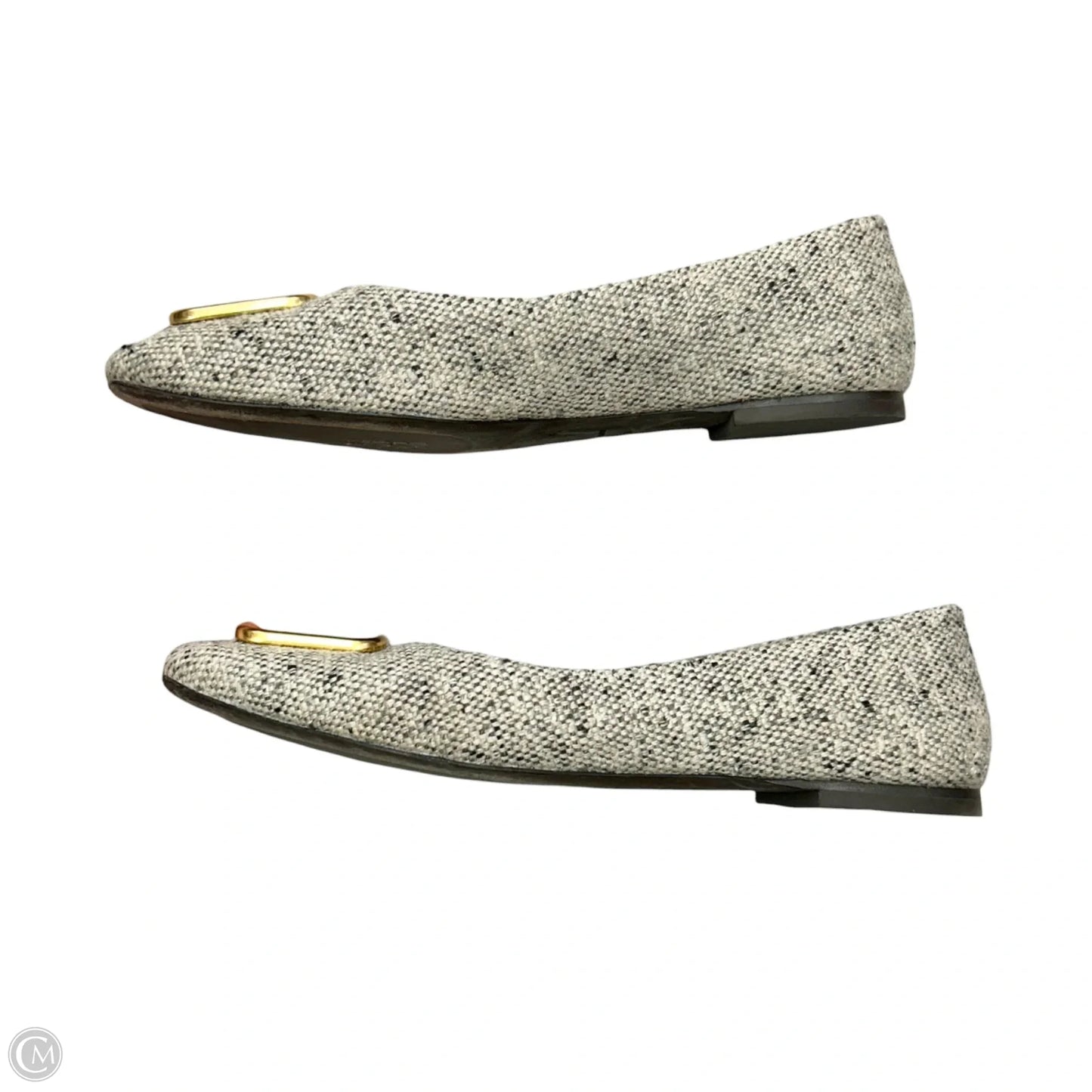 Shoes Designer By Tory Burch In Gold & Grey, Size: 7