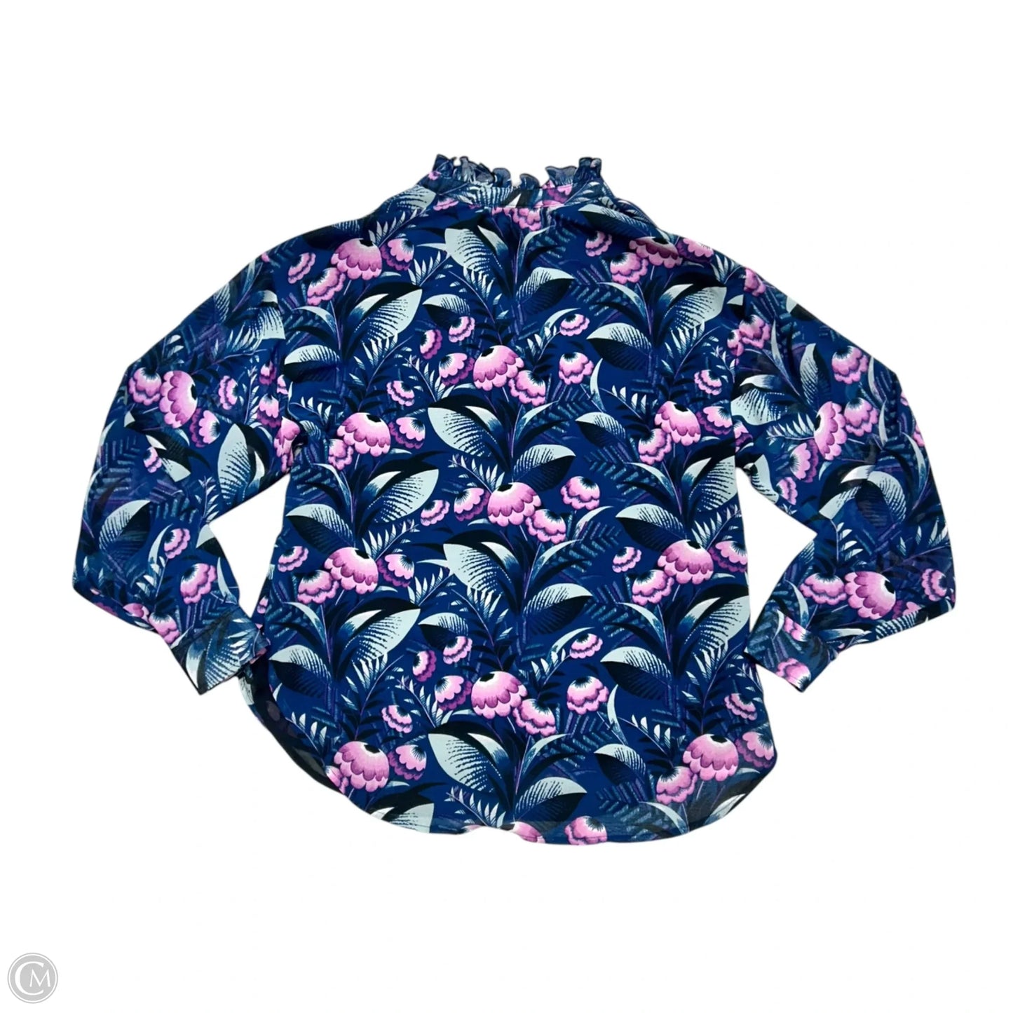 Top 3/4 Sleeve By Anthropologie In Blue & Purple, Size: Xxs