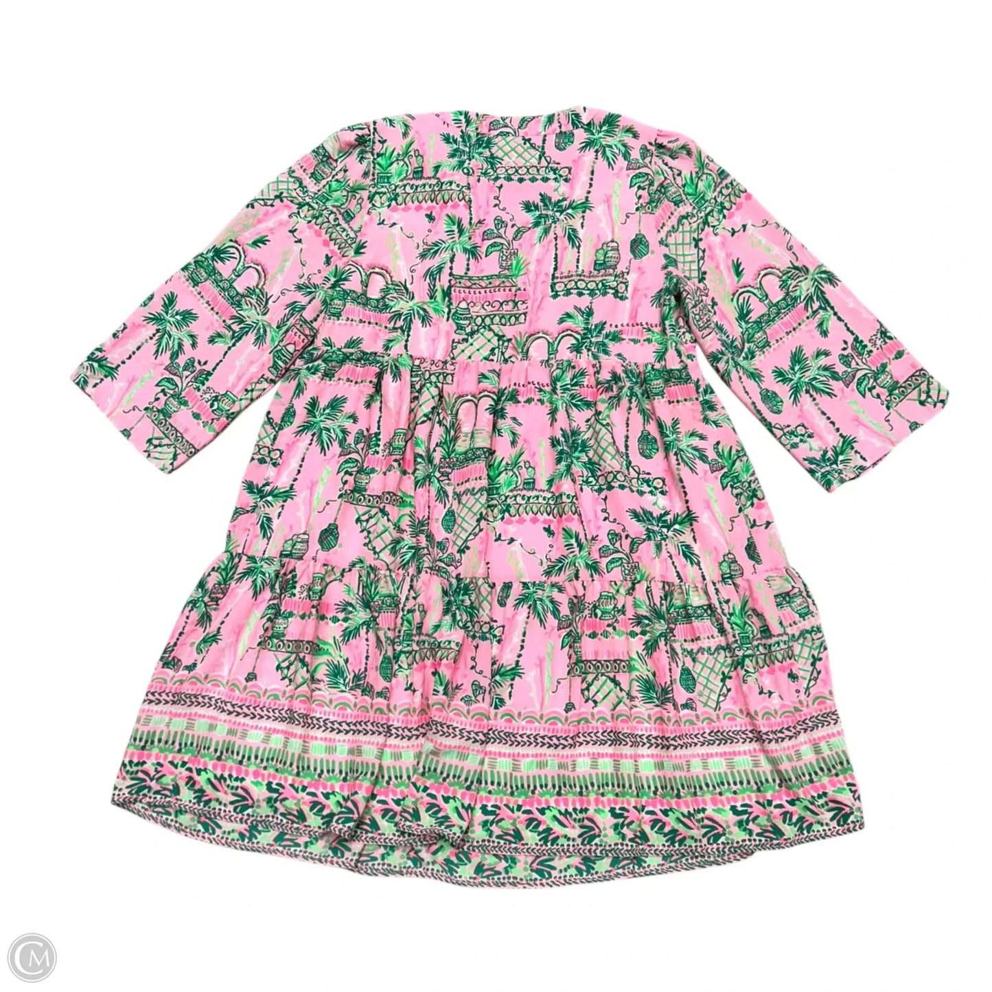 Dress Designer By Lilly Pulitzer In Green & Pink, Size: L