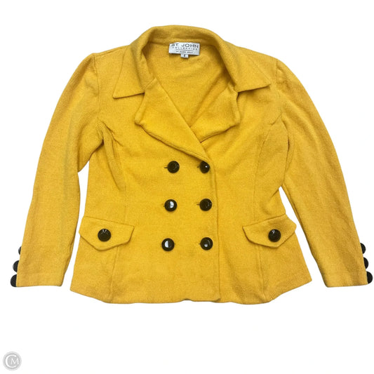 Blazer Luxury Designer By St John Collection In Yellow, Size: S