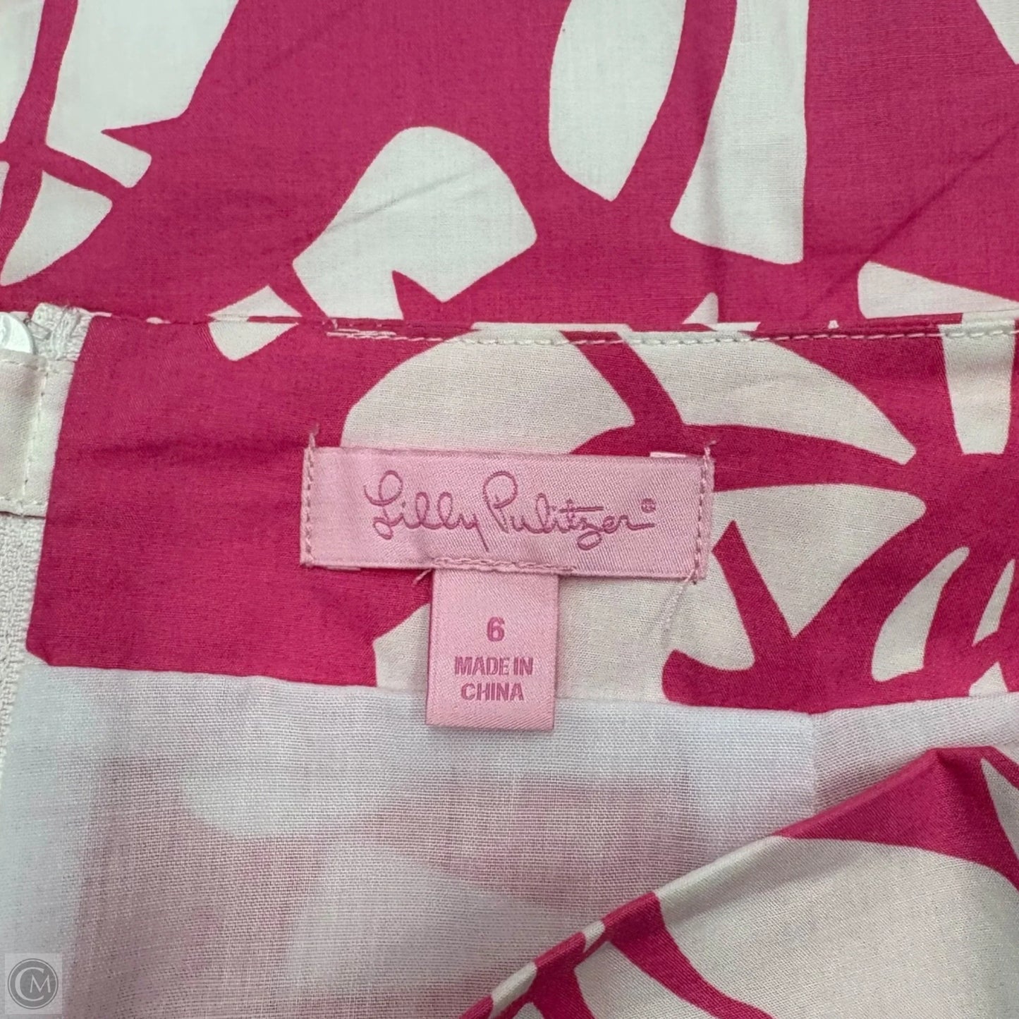 Skort Designer By Lilly Pulitzer In Pink & White, Size: 6