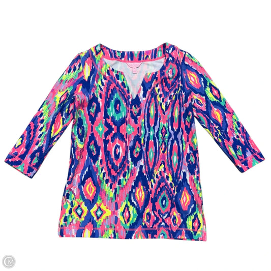 Top 3/4 Sleeve Designer By Lilly Pulitzer In Multi-colored, Size: Xs