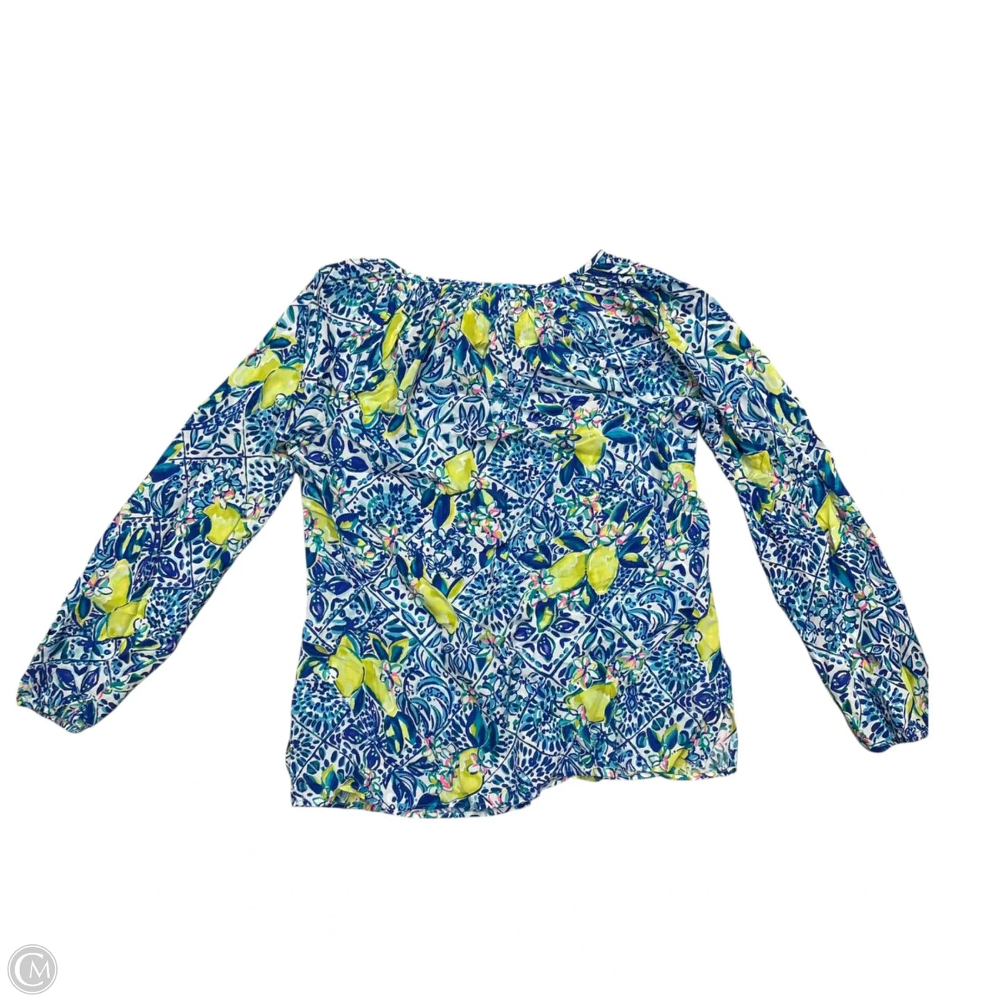 Top 3/4 Sleeve Designer By Lilly Pulitzer In Blue & Green, Size: Xs