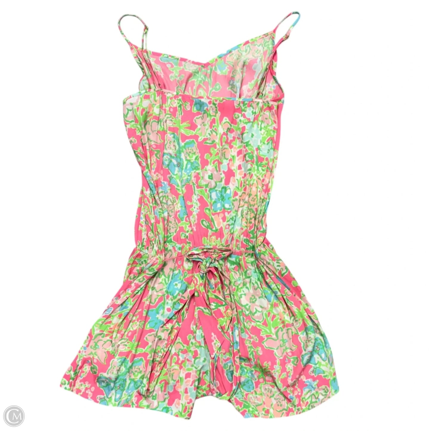 Romper Designer By Lilly Pulitzer In Green & Pink, Size: L
