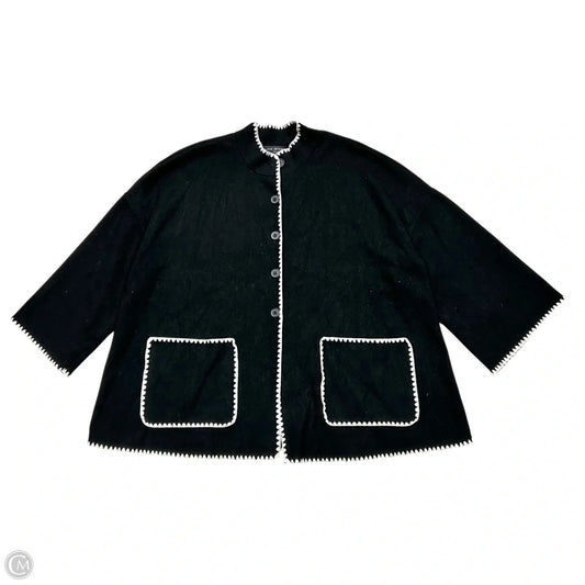 Sweater Cardigan By Lane Bryant In Black & White, Size: 2x