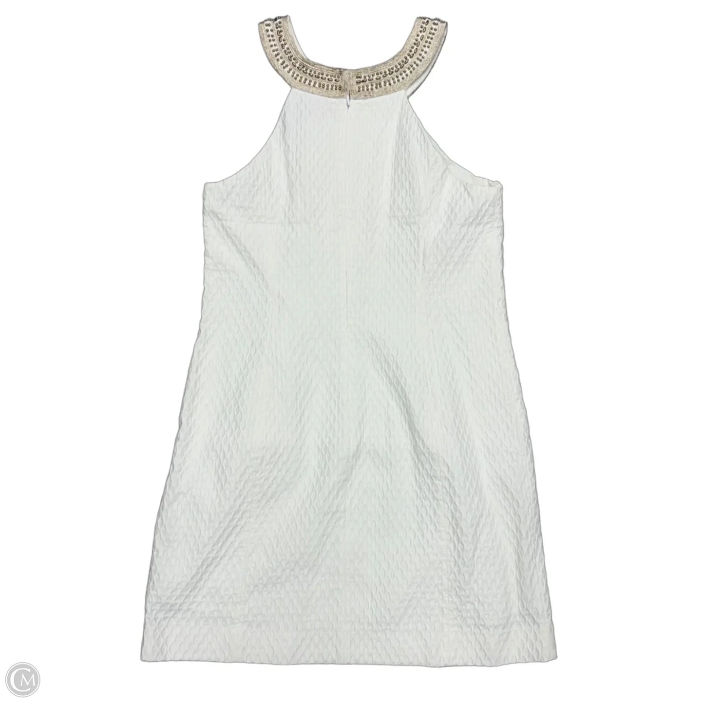 Dress Designer By Lilly Pulitzer In Gold & White, Size: L