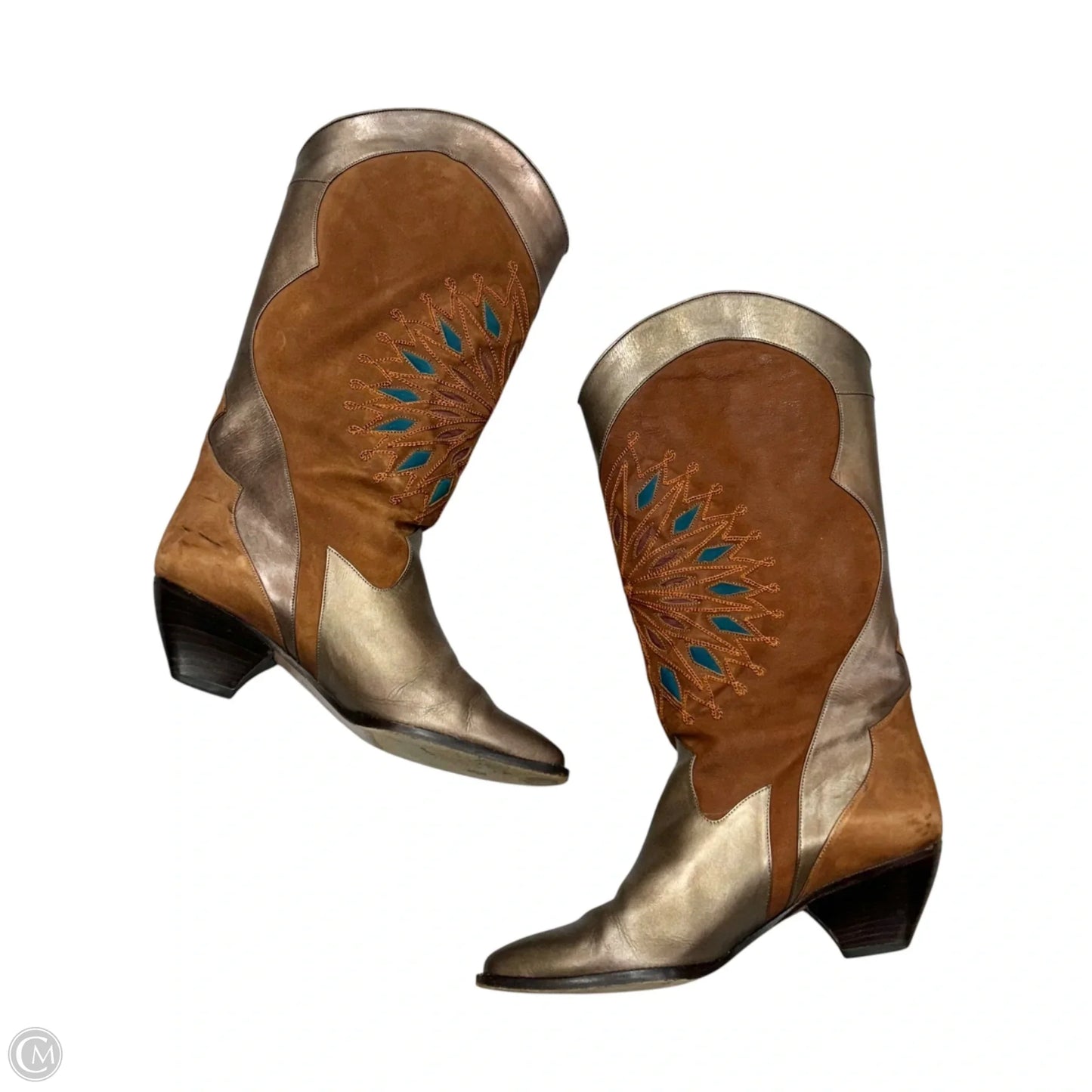 Boots Western In Bronze, Size: 6.5