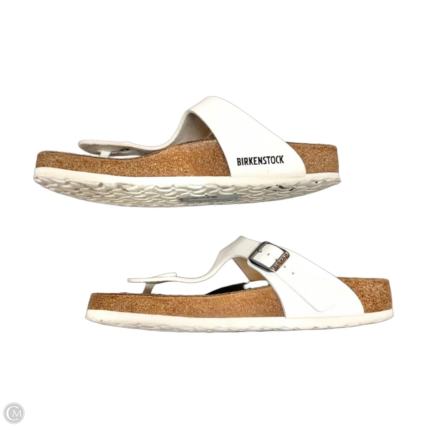 Sandals Flats By Birkenstock In White, Size: 8