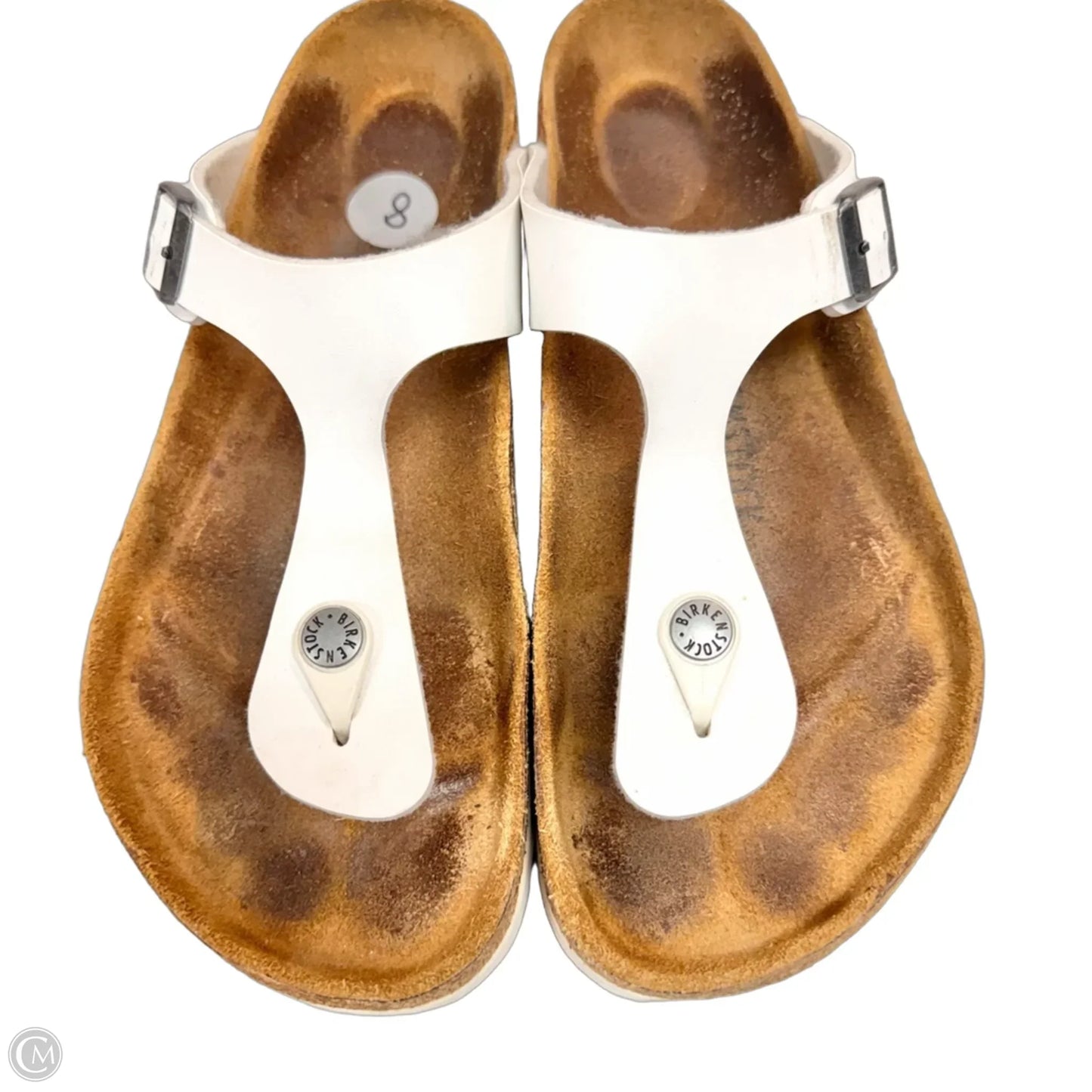 Sandals Flats By Birkenstock In White, Size: 8