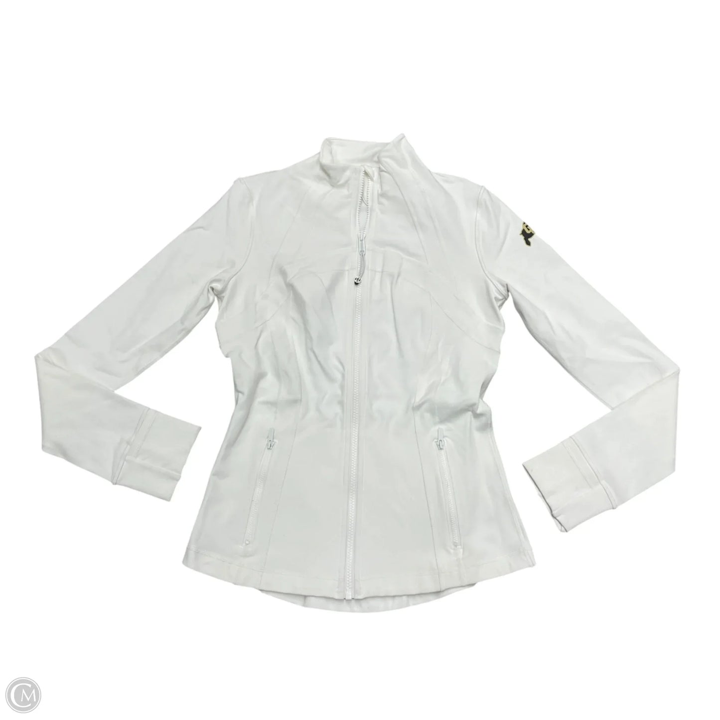 Athletic Jacket By Lululemon In White, Size: M