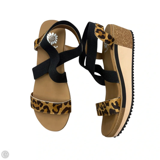 Sandals Heels Wedge By Yellow Box In Leopard Print, Size: 8.5