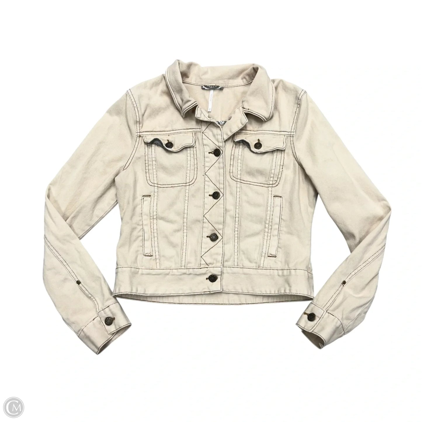 Jacket Denim By Free People In Tan, Size: M