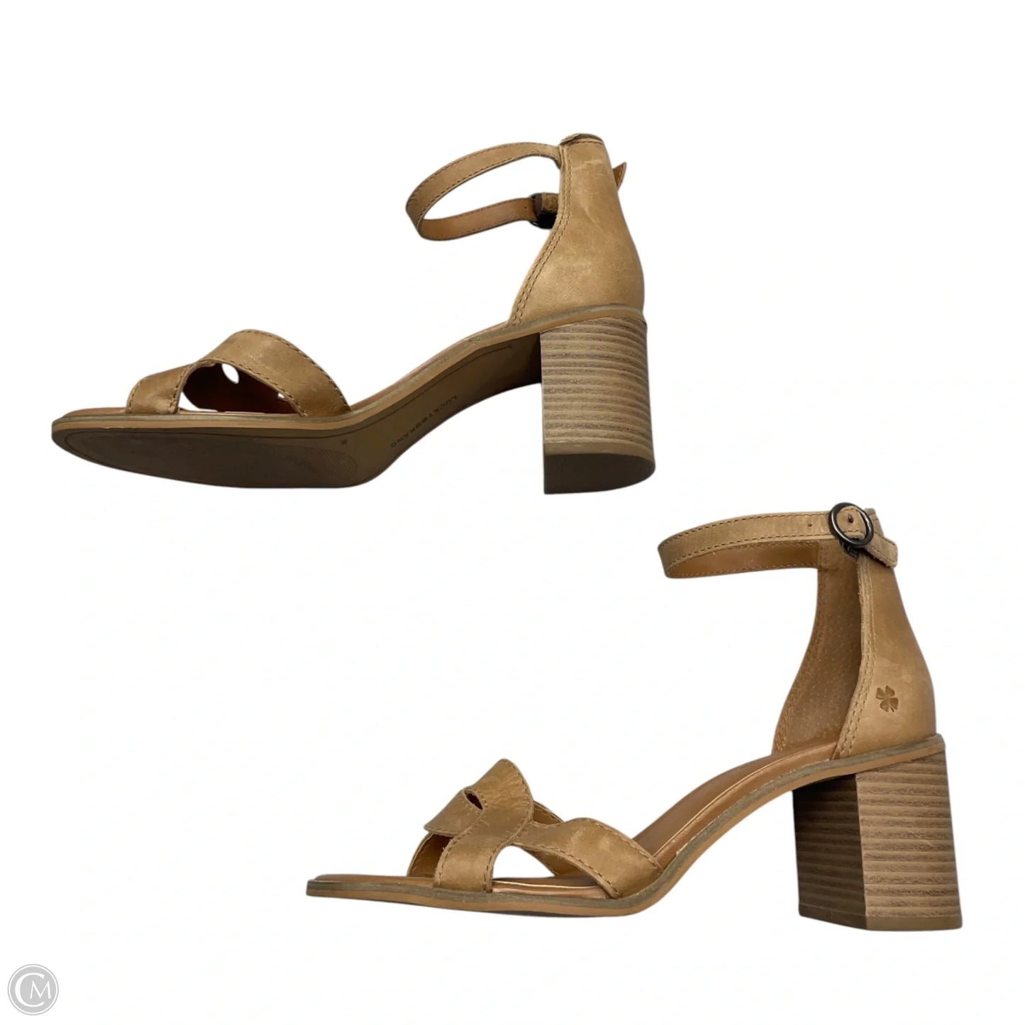 Sandals Heels Block By Lucky Brand In Tan, Size: 9