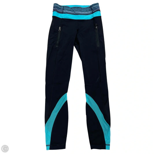 Athletic Capris By Lululemon In Black & Blue, Size: Xs