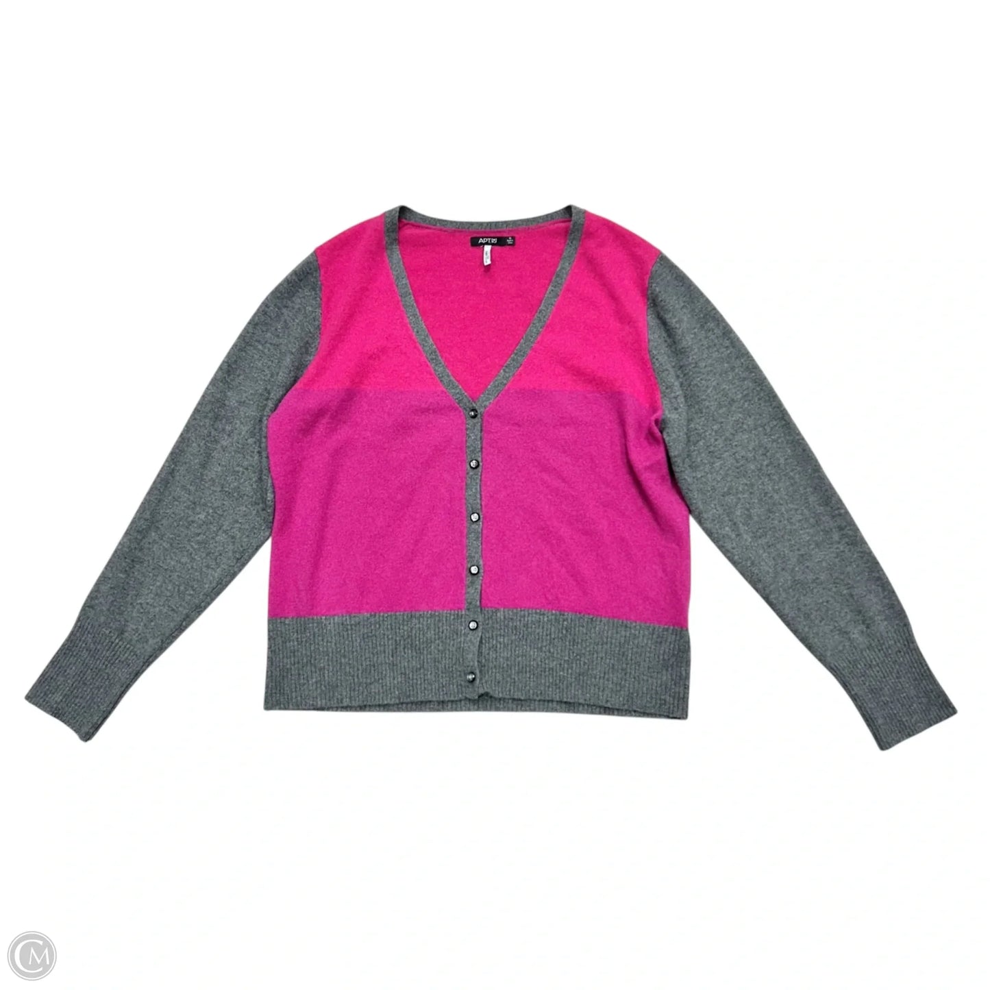 Sweater Cardigan Cashmere By Apt 9 In Pink & Purple, Size: Xl