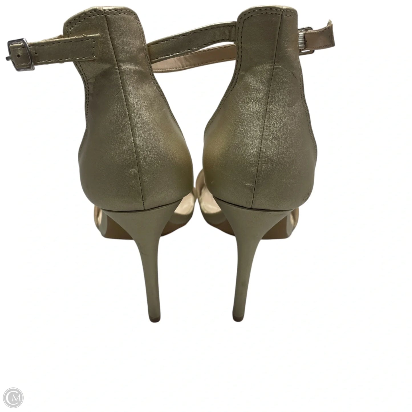 Sandals Heels Stiletto By Boohoo Boutique In Gold, Size: 9