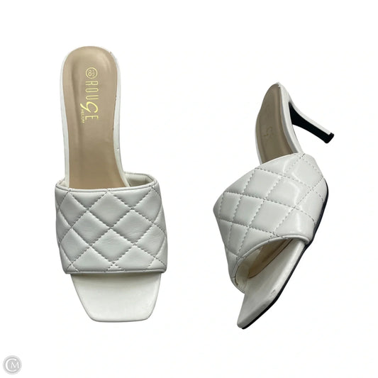 Sandals Heels Stiletto By Rouge In White, Size: 8.5