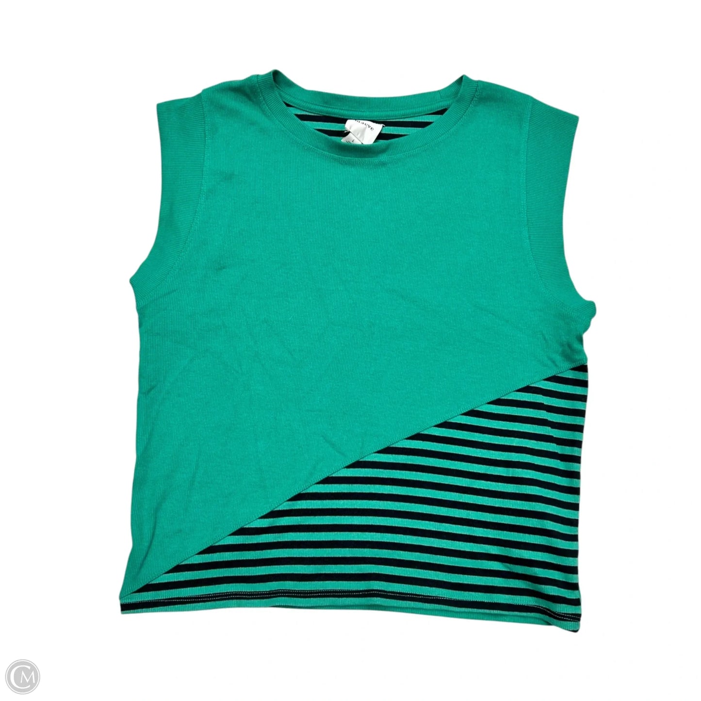 Top Short Sleeve By Maeve In Black & Green, Size: L