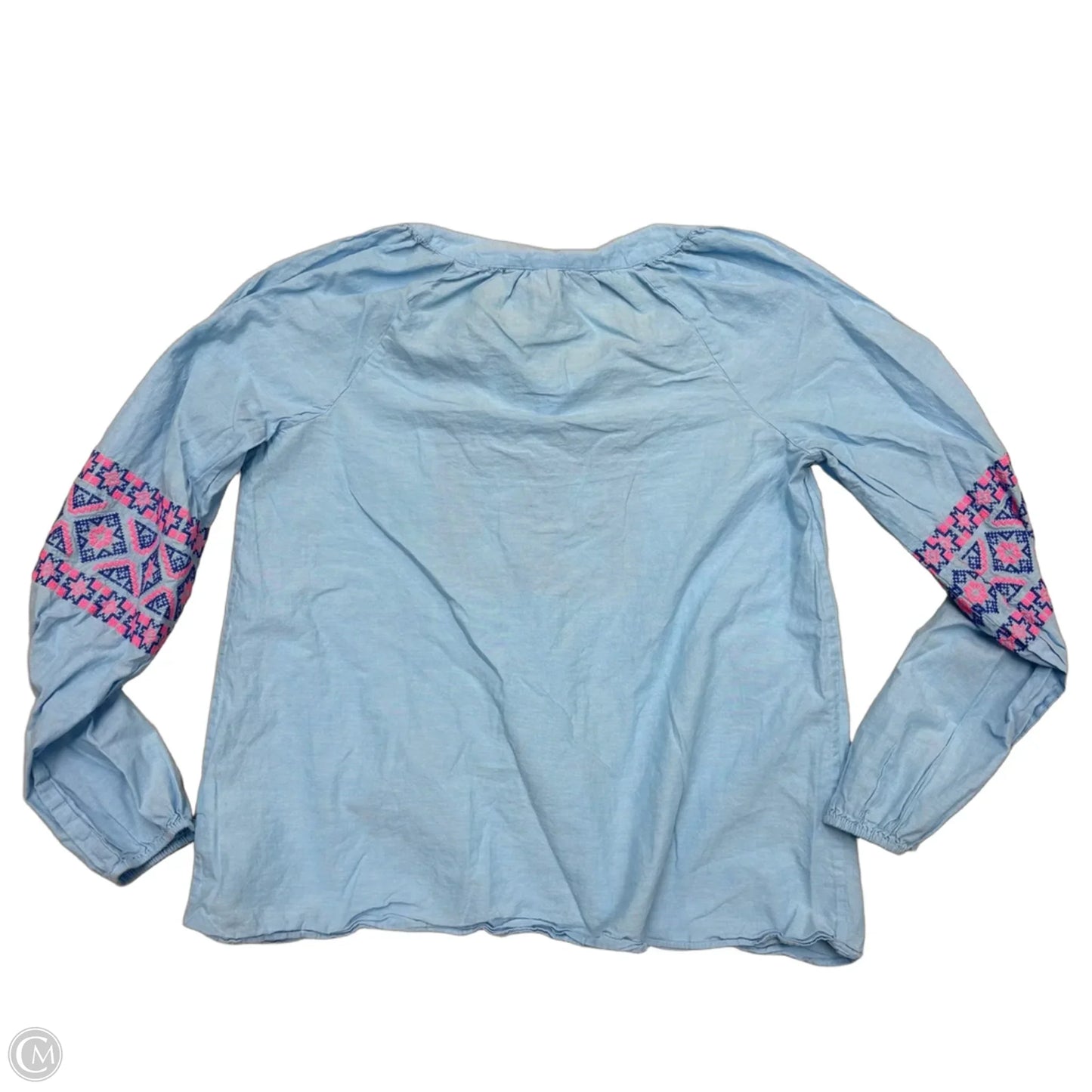 Top Long Sleeve Designer By Lilly Pulitzer In Blue & Pink, Size: S