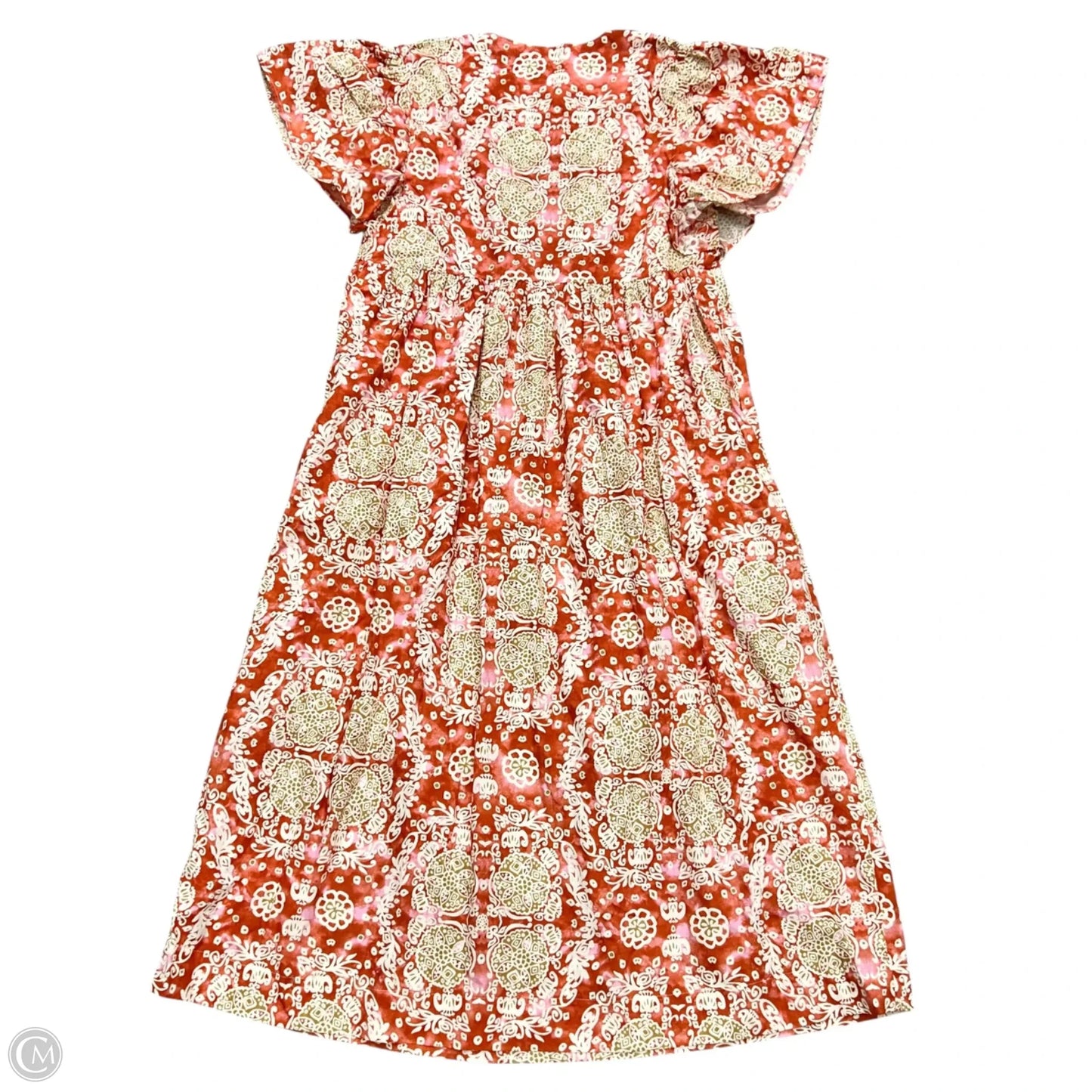 Dress Casual Midi By Maeve In Cream & Red, Size: S