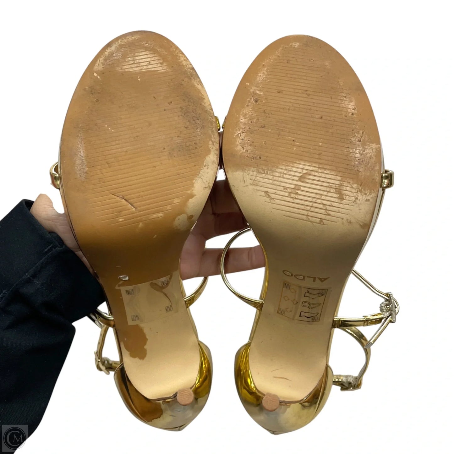 Shoes Heels Stiletto By Aldo In Gold, Size: 8.5