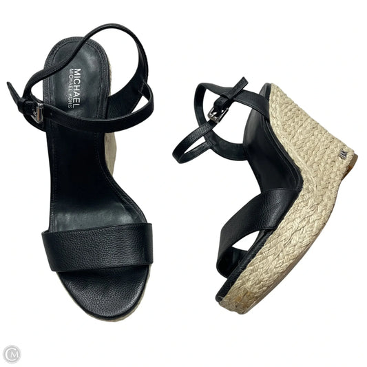 Sandals Heels Wedge By Michael By Michael Kors In Black & Cream, Size: 7.5