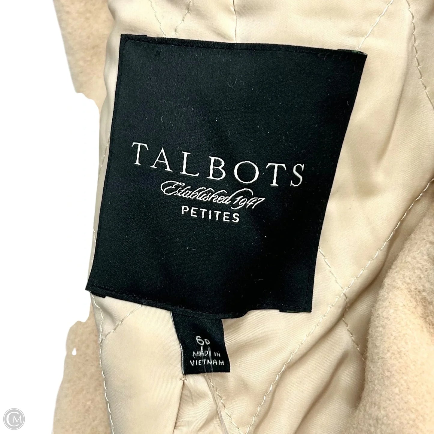 Coat Peacoat By Talbots In Tan, Size: Sp