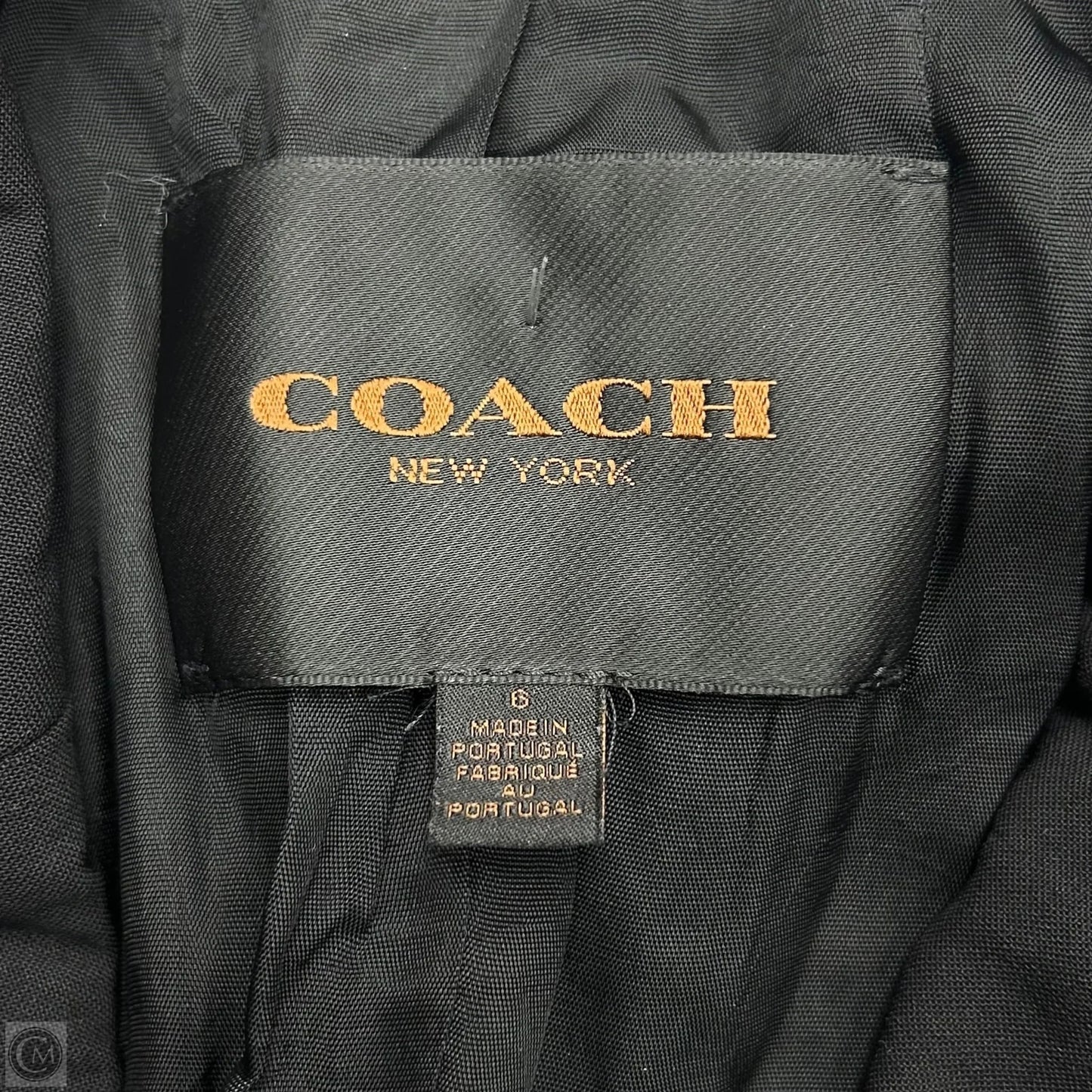 Blazer Designer By Coach In Black, Size: S