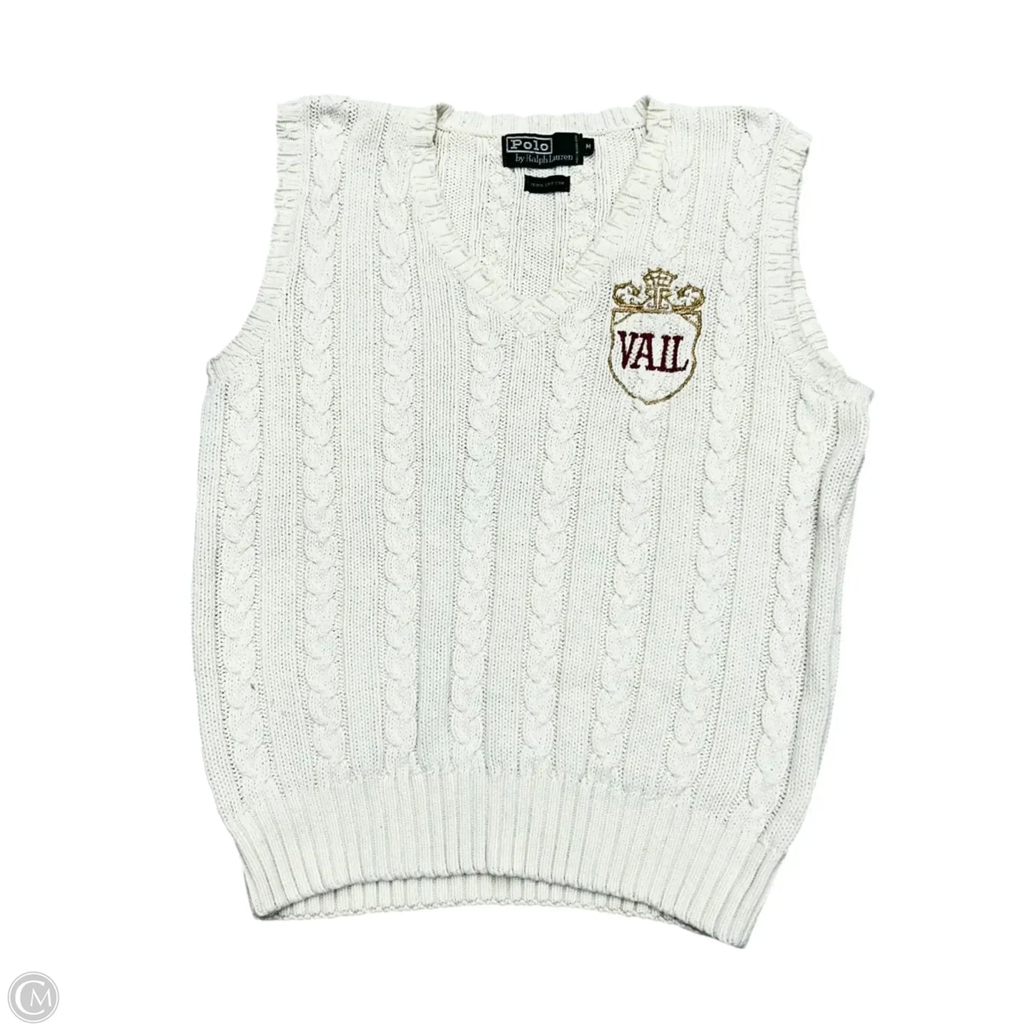 Vest Sweater By Polo Ralph Lauren In Cream, Size: M