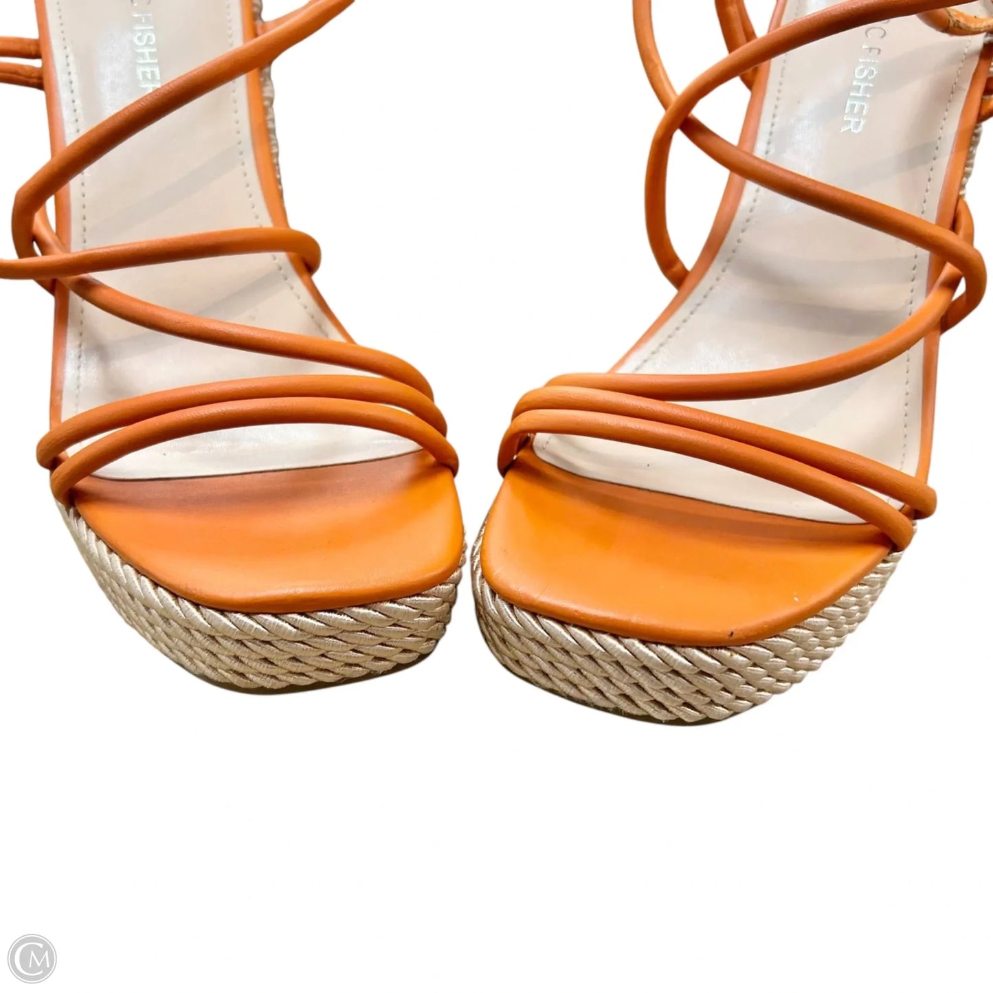 Sandals Heels Wedge By Marc Fisher In Orange, Size: 7.5