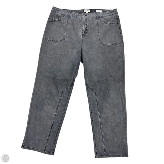 Jeans Straight By Logo In Grey Denim, Size: 20