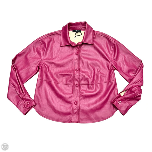 Jacket Shirt By 7 For All Mankind In Purple, Size: S