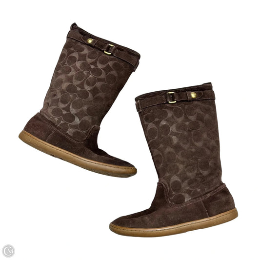 Boots Designer By Coach In Brown, Size: 7
