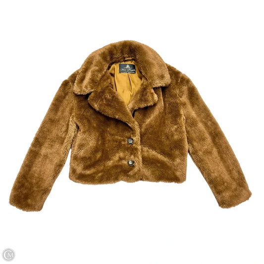 Jacket Faux Fur & Sherpa By Free People In Brown, Size: Xs