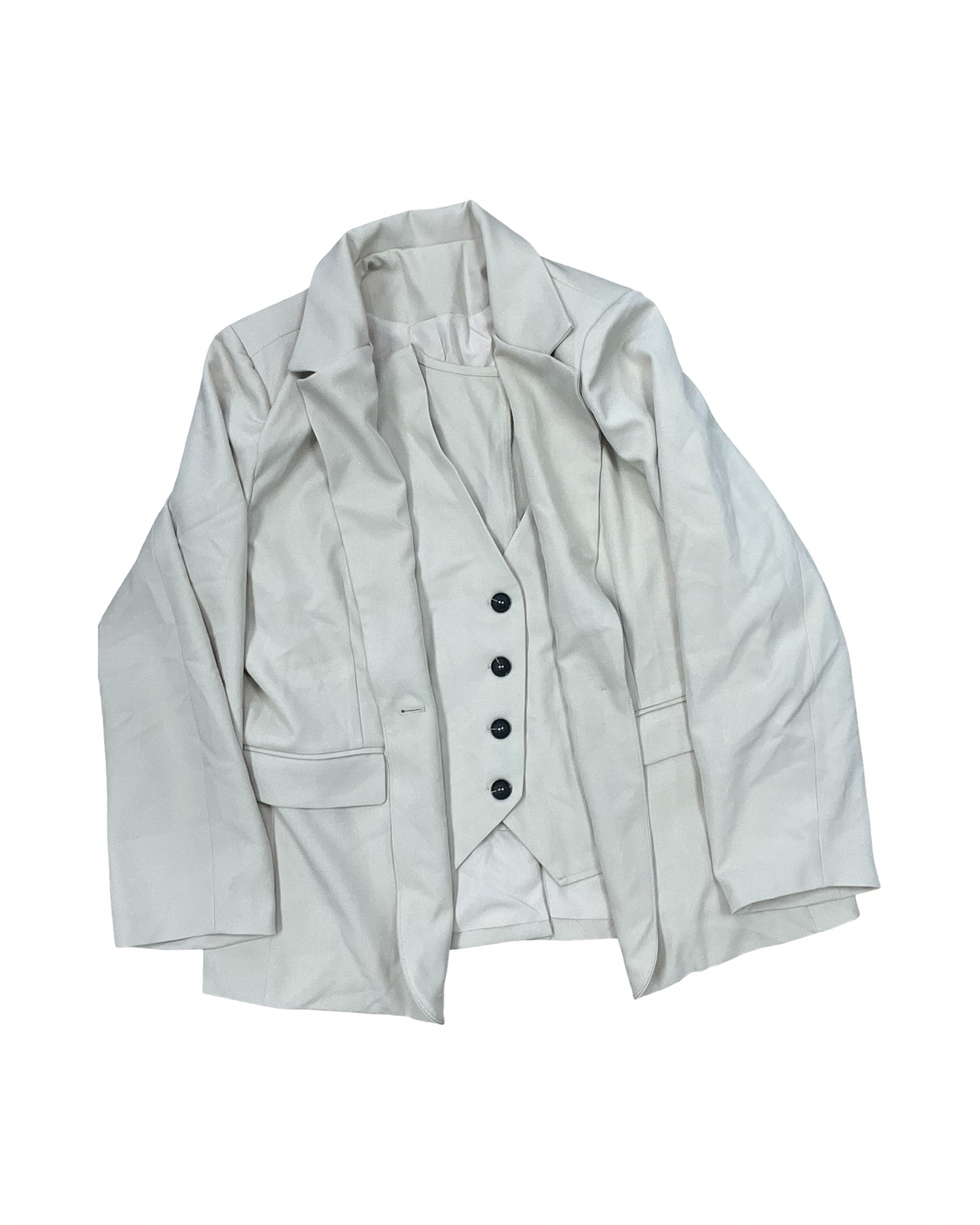 Blazer By Shein In Cream, Size:Xl