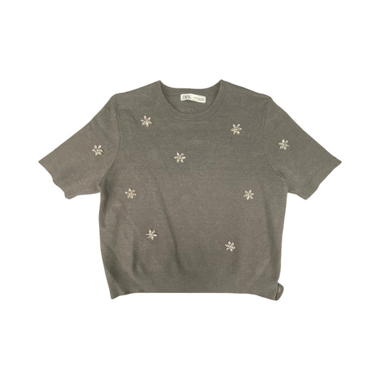 Sweater Ss By Zara In Grey, Size:Xl