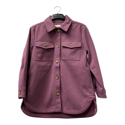 Jacket Shirt By Loft In Purple, Size:M