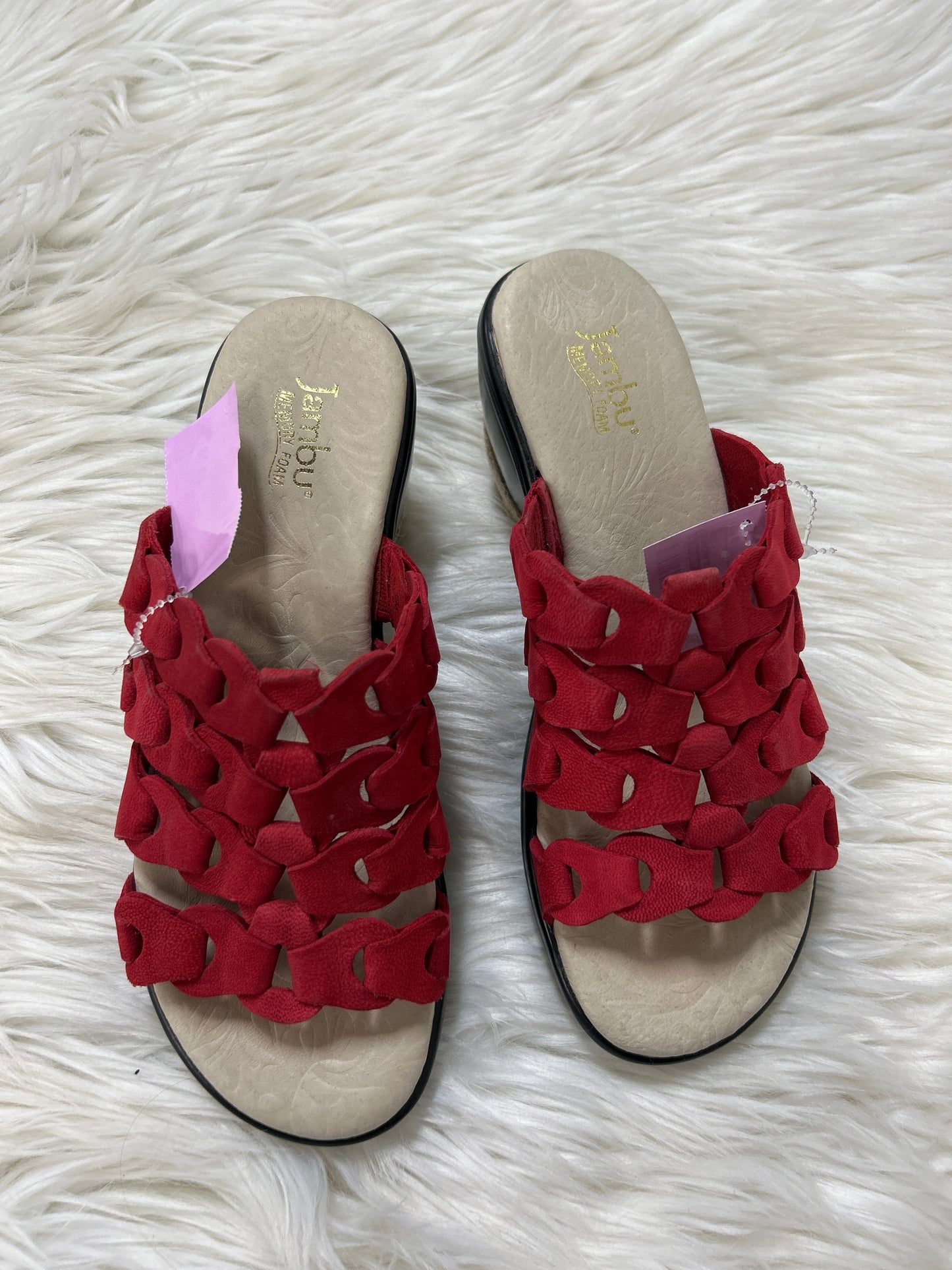 Sandals Heels Block By Jambu In Red, Size:6