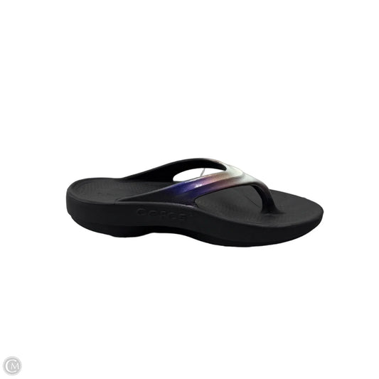 Sandals Flip Flops By Oofos In Black, Size: 8