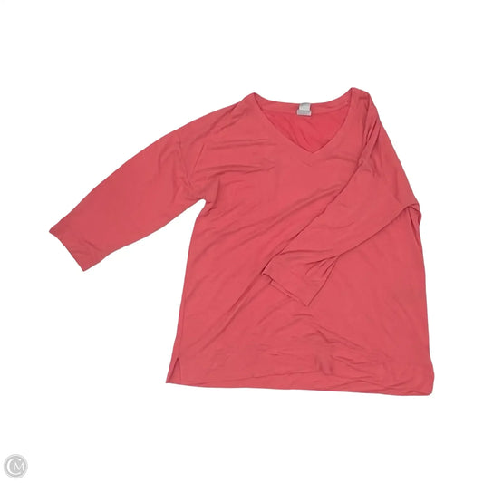Blouse 3/4 Sleeve By Chicos In Pink, Size: L