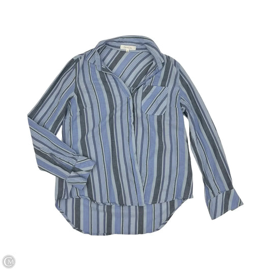 Blouse Long Sleeve By Eden & Olivia In Blue, Size: L