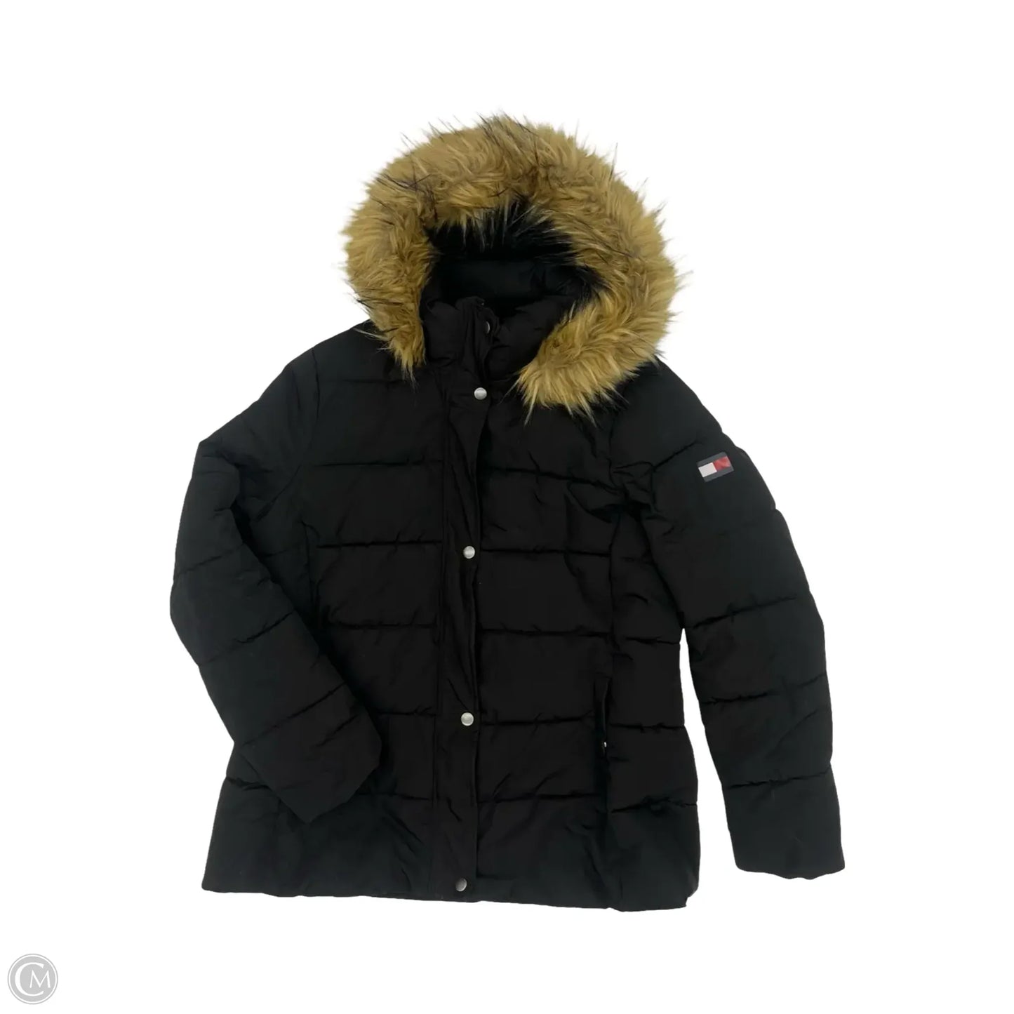Coat Puffer & Quilted By Tommy Hilfiger In Black, Size: L