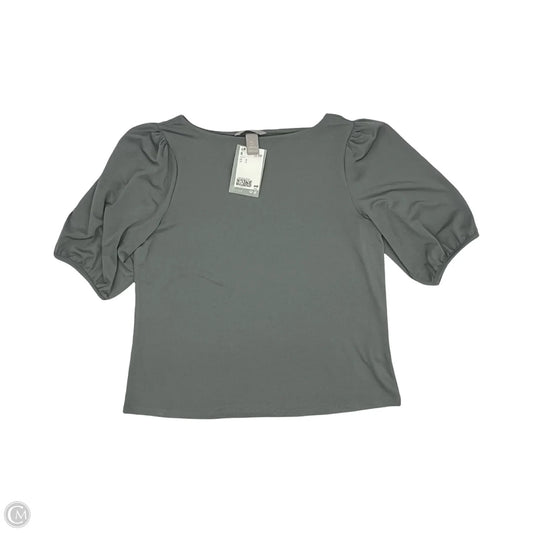 Blouse Short Sleeve By H&m In Grey, Size: S